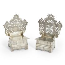 Two Russian .875 Silver Salt Thrones,