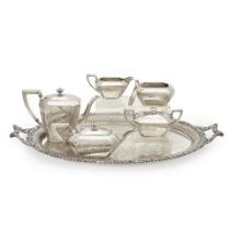 Five-piece Durgin Sterling Silver Coffee and Tea Service,