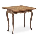 French Provincial Walnut Games Table, 19th century,