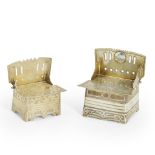 Two Russian .875 Silver Salt Thrones,