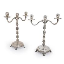 Pair of Mexican Sterling Silver Candelabra,