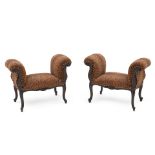 Pair of Louis XV-style Window Seats, France, 19th century,