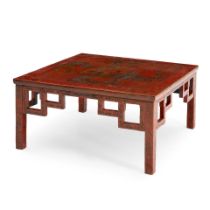 Chinese Red Lacquer Low Table,