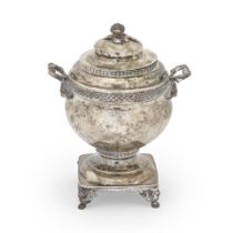 Late Federal Silver Sugar Urn,