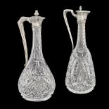 Two Russian .875 Silver and Cut Glass Decanters,