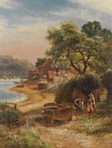 Robert Gallon (British, 1845-1925) Repairing the skiff