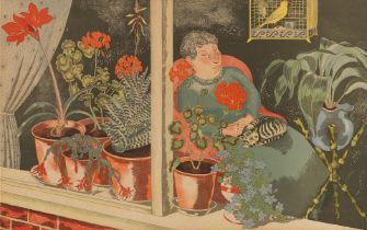 John Nash R.A. (British, 1893-1977) Window Plants, from School Prints, 1945 (Published by The Sc...