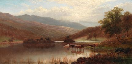 William Mellor (British, 1851-1931) Cattle watering
