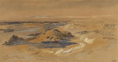 Edward Lear (British, 1812-1888) The River Nile at Abou Seir, the Second Cataract, Egypt