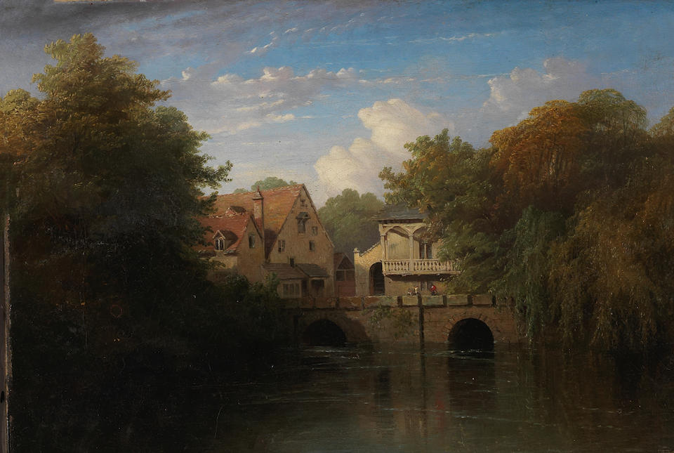 Attributed to Thomas Baker of Leamington (British, 1809-1869) Saxon Mill, Guy's Cliffe, Warwicks...