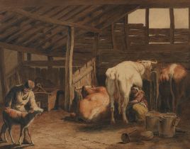 Robert Hills, O.W.S. (British, 1769-1844) In the cattle shed