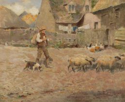 Fred Hall (British, 1860-1948) 'On a Berkshire Farm'