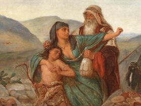 William Gale (British, 1823-1909) 'Abraham sending away Hagar and Ishmael'