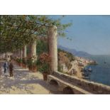 Antonietta Brandeis (Czech, 1849-1926) On the terrace dei Cappuccini, Amalfi