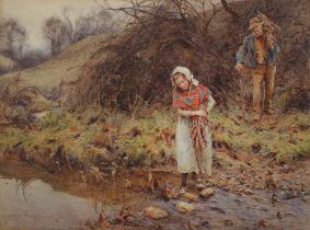 Harold Joseph Swanwick (British, 1866-1929) Stepping stones