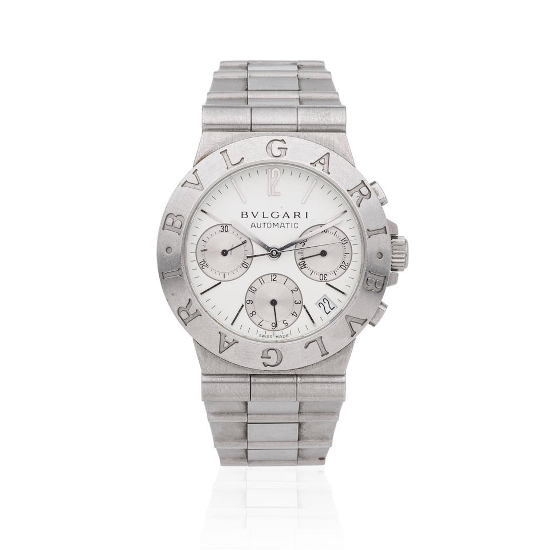 Bulgari. A stainless steel automatic calendar chronograph bracelet watch Bulgari. Chronographe b...