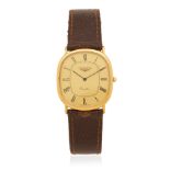 Longines. A gold plated and stainless steel quartz wristwatch Longines. Montre bracelet en plaqu...