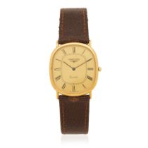 Longines. A gold plated and stainless steel quartz wristwatch Longines. Montre bracelet en plaqu...