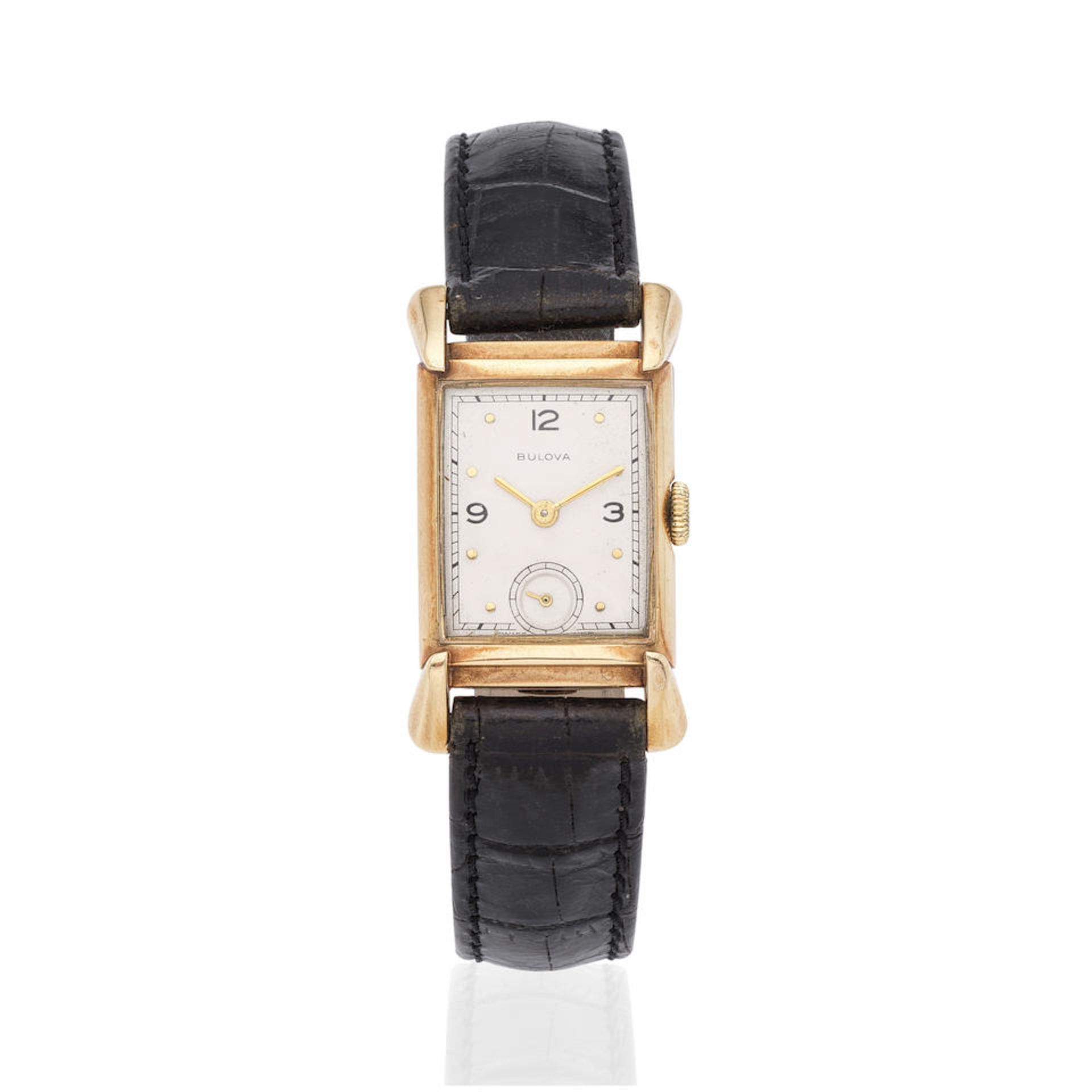 Bulova. A 14K gold manual wind wristwatch Bulova. Montre bracelet en or jaune 14K (585) mouvemen...