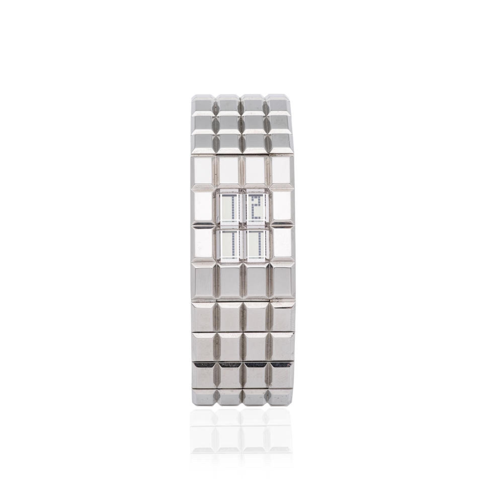 Chanel. An unusual stainless steel quartz bracelet watch Chanel. Montre bracelet en acier mouvem...