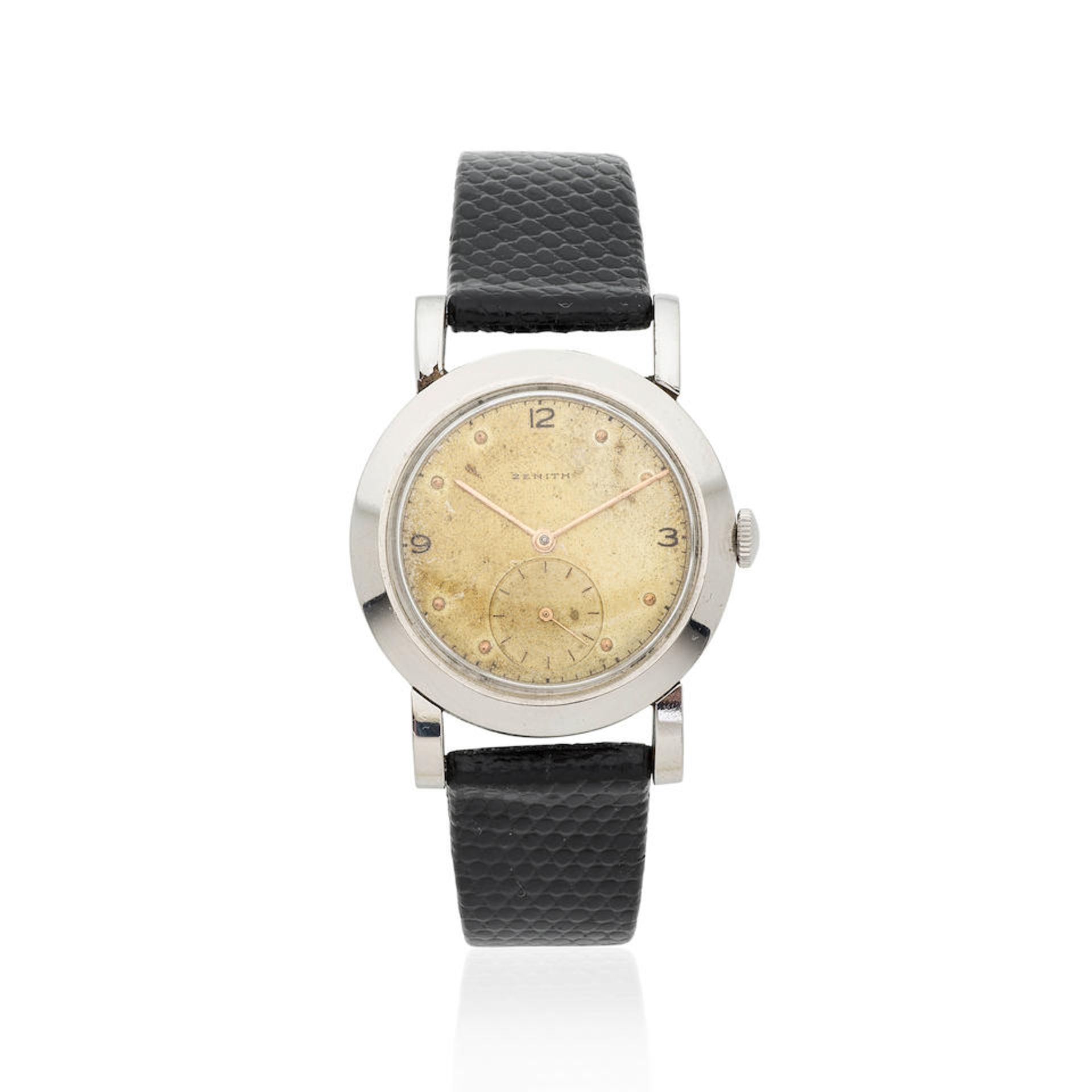 Zenith. A stainless steel manual wind wristwatch Zenith. Montre bracelet en acier mouvement m&#2...
