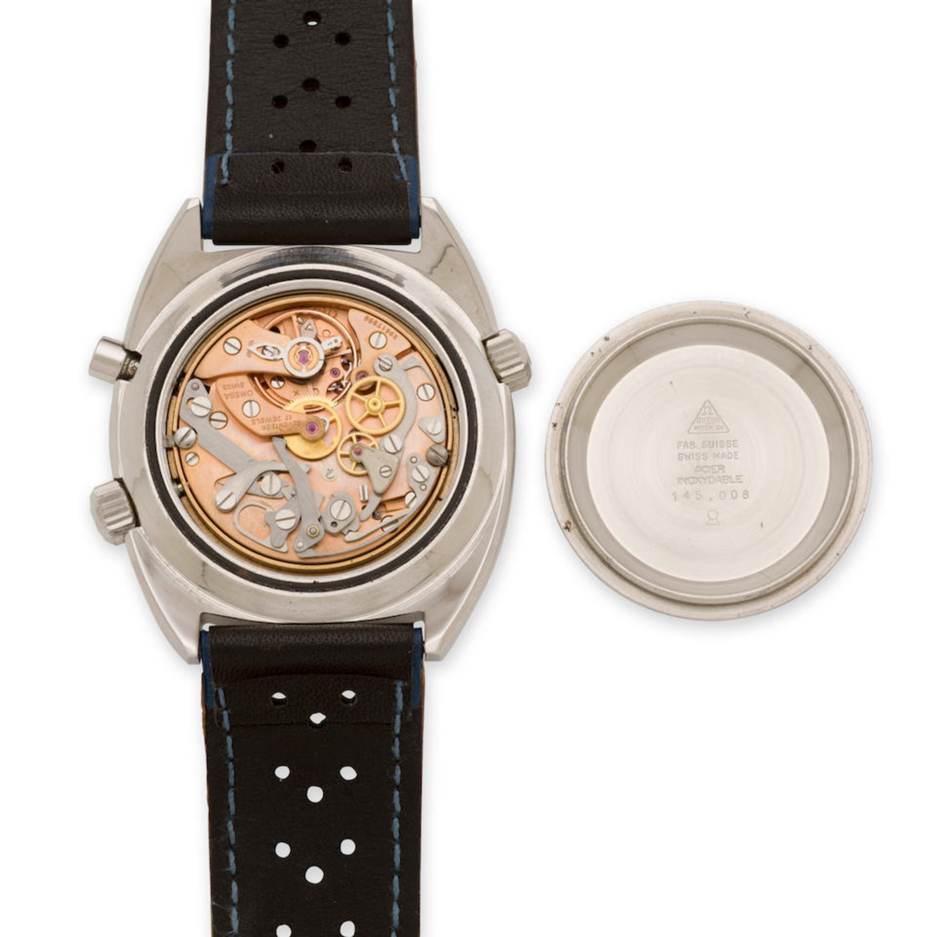 Omega. A stainless steel manual wind single button chronograph wristwatch Omega. Chronographe br... - Bild 2 aus 5