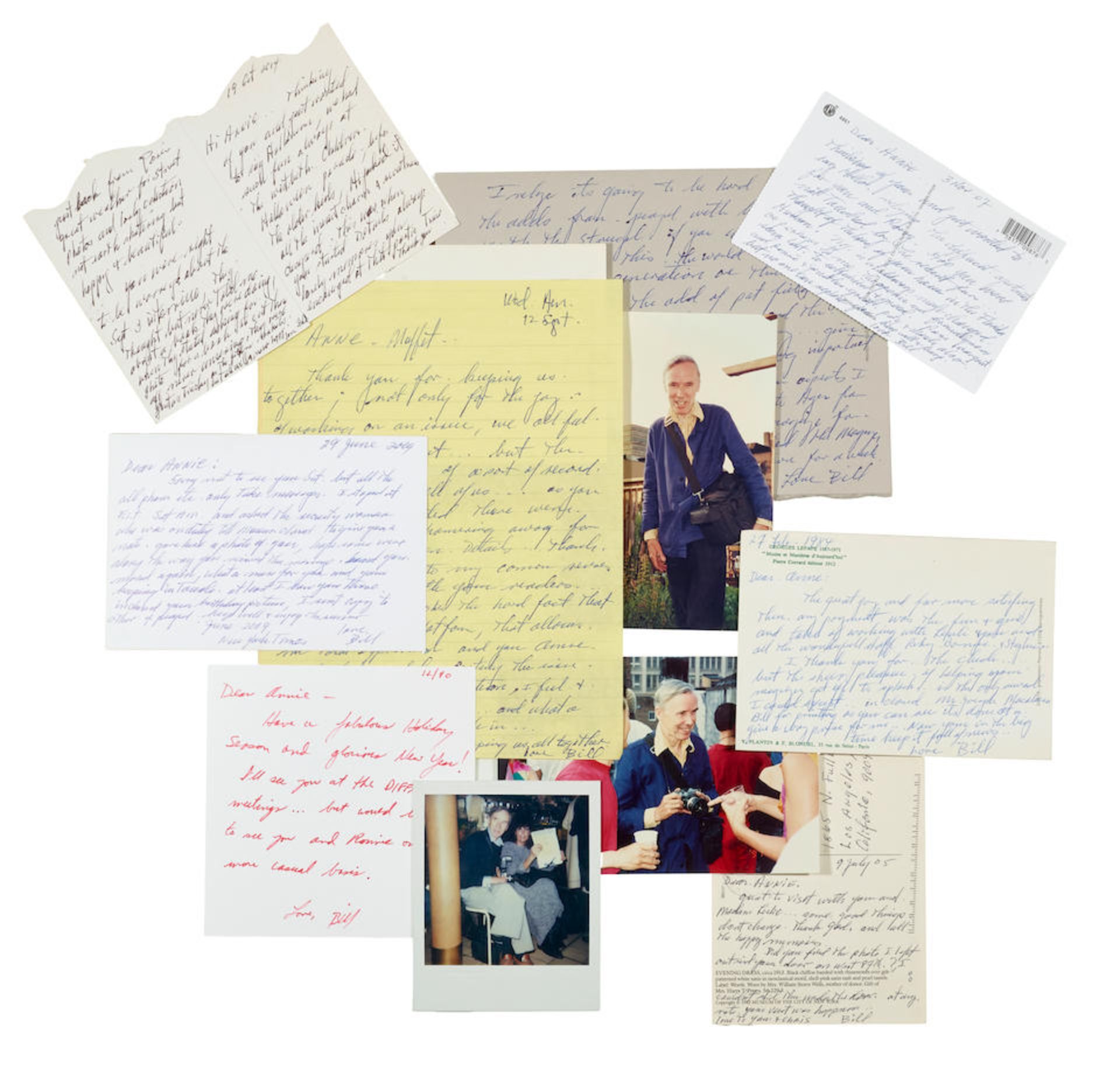 AN ARCHIVE OF BILL CUNNINGHAM CORRESPONDENCE TO ANNIE FLANDERS. CUNNINGHAM, BILL. 1929-2016. 24 ...