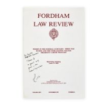 LAW REVIEW OFFPRINT SIGNED AND INSCRIBED BY RUTH BADER GINSBURG. 'Women in the Federal Judiciary...