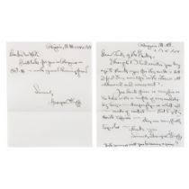 A PAIR OF GEORGIA O'KEEFFE LETTERS TO AMALIA DE SCHULTHESS. O'KEEFFE, GEORGIA. 1887-1986. Autogr...