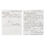 A PAIR OF GEORGIA O'KEEFFE LETTERS TO AMALIA DE SCHULTHESS. O'KEEFFE, GEORGIA. 1887-1986. Autogr...