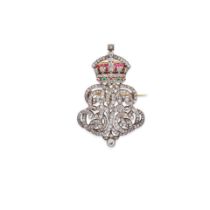 A DIAMOND ROYAL PRESENTATION PENDANT/BROOCH OF EDWARD VII