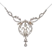 AN ANTIQUE DIAMOND NECKLACE, CIRCA 1910