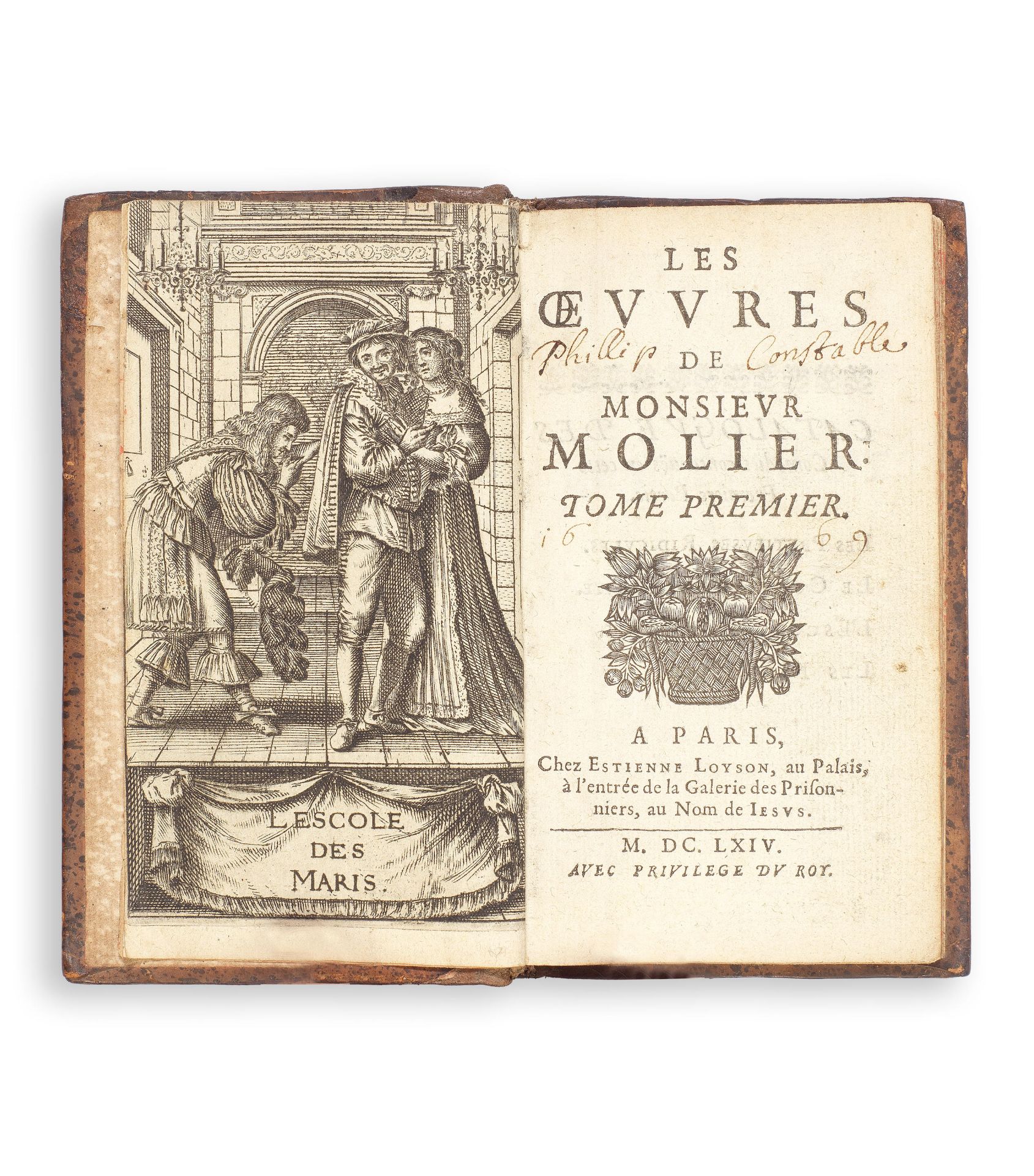 MOLIERE (JEAN BAPTISTE POQUELIN DE) Oeuvres de Monsieur Molier, Tome premier, vol. 1 (of 2), Par...