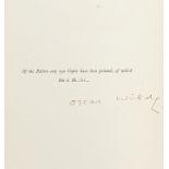 WILDE (OSCAR) The Picture of Dorian Gray, NUMBER 41 OF 250 LARGE PAPER COPIES SIGNED BY THE AUTH...