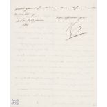 NAPOLEON BONAPARTE Letter signed ('Votre affectionn&#233; pere/ Np'), Paris, 13 January 1808