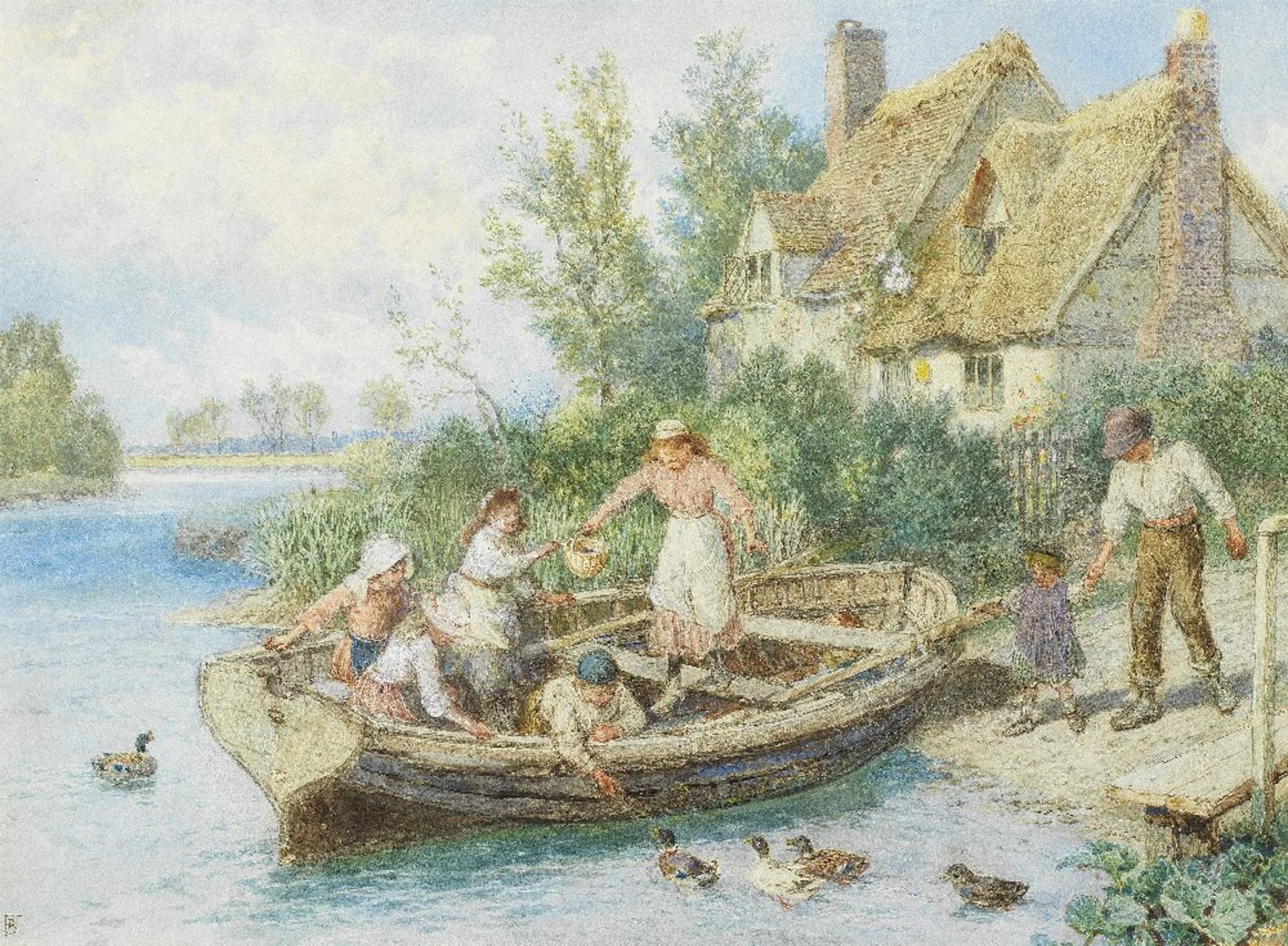 Myles Birket Foster, RWS (British, 1825-1899) The ferry