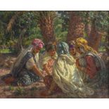 Alphonse Etienne Dinet (French, 1861-1929) Jeu de fillettes dans la palmeraie