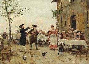 Raffaello Sorbi (Italian, 1844-1931) Itinerant musicians