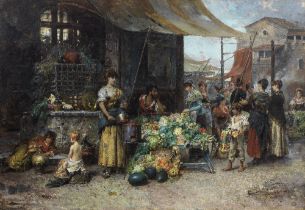 Cesare Auguste Detti (Italian, 1847-1914) Al mercato