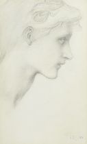 Sir Edward Coley Burne-Jones, Bt., ARA, RWS (British, 1833-1898) Study of the head of Dana&#235;...