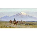 Richard Karlovich Zommer (Russian, 1866-1939) Camel trekking before Mount Ararat