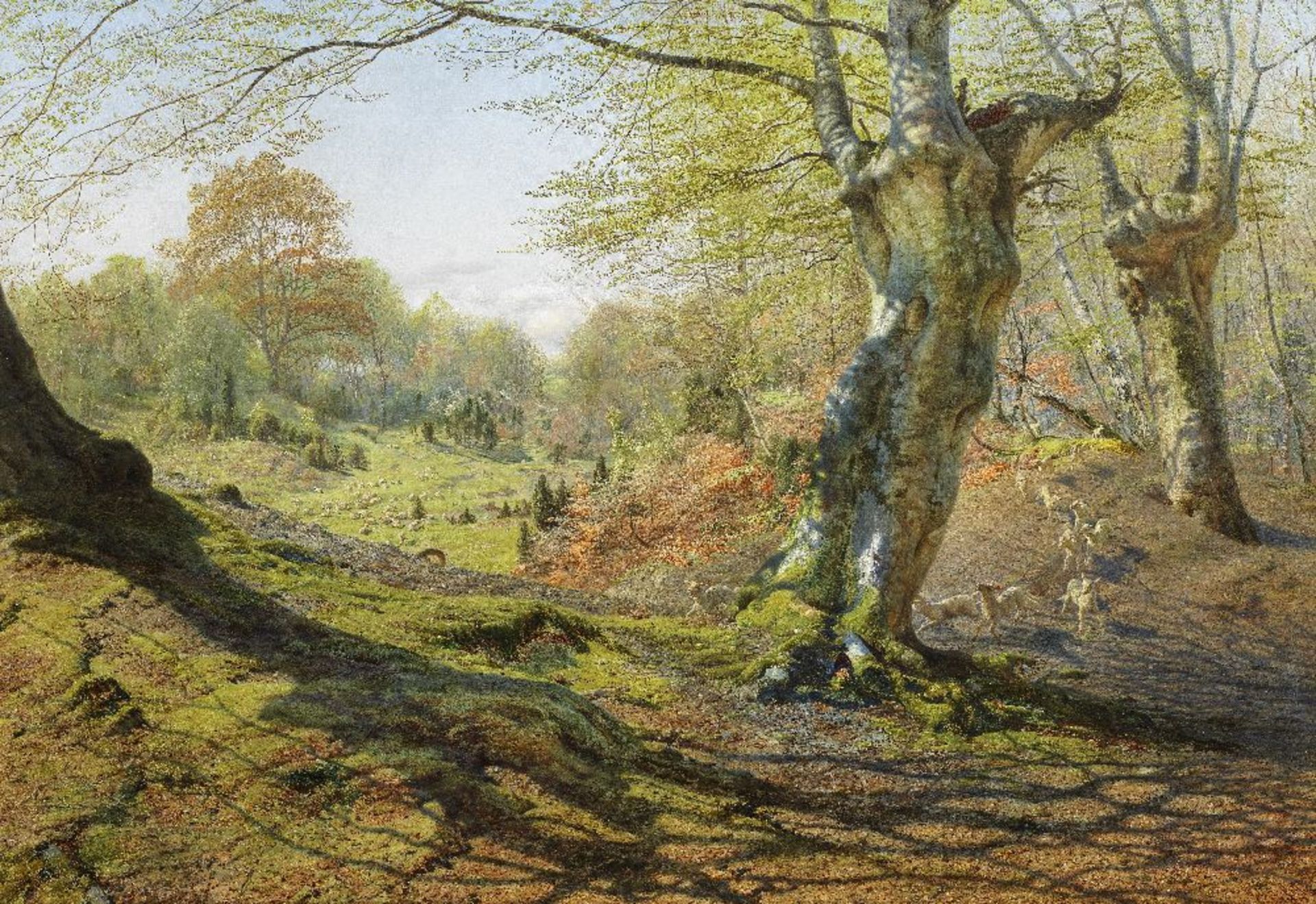 Andrew MacCallum (British, 1821-1902) Spring - The outskirts of Burnham Wood