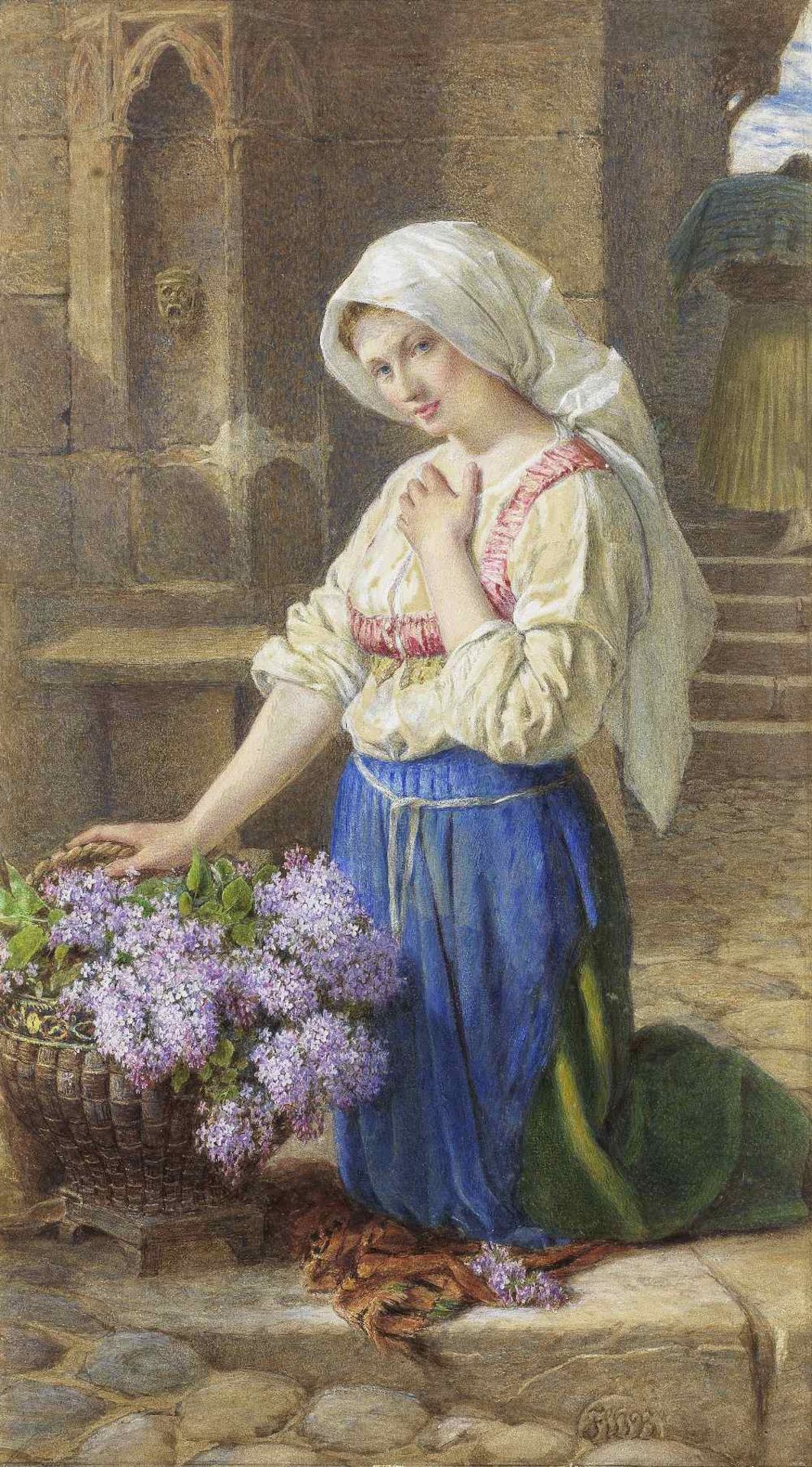 Sir Frederic William Burton, RHA, FSA (Irish, 1816-1900) The Lilac Seller