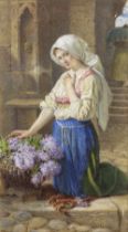 Sir Frederic William Burton, RHA, FSA (Irish, 1816-1900) The Lilac Seller