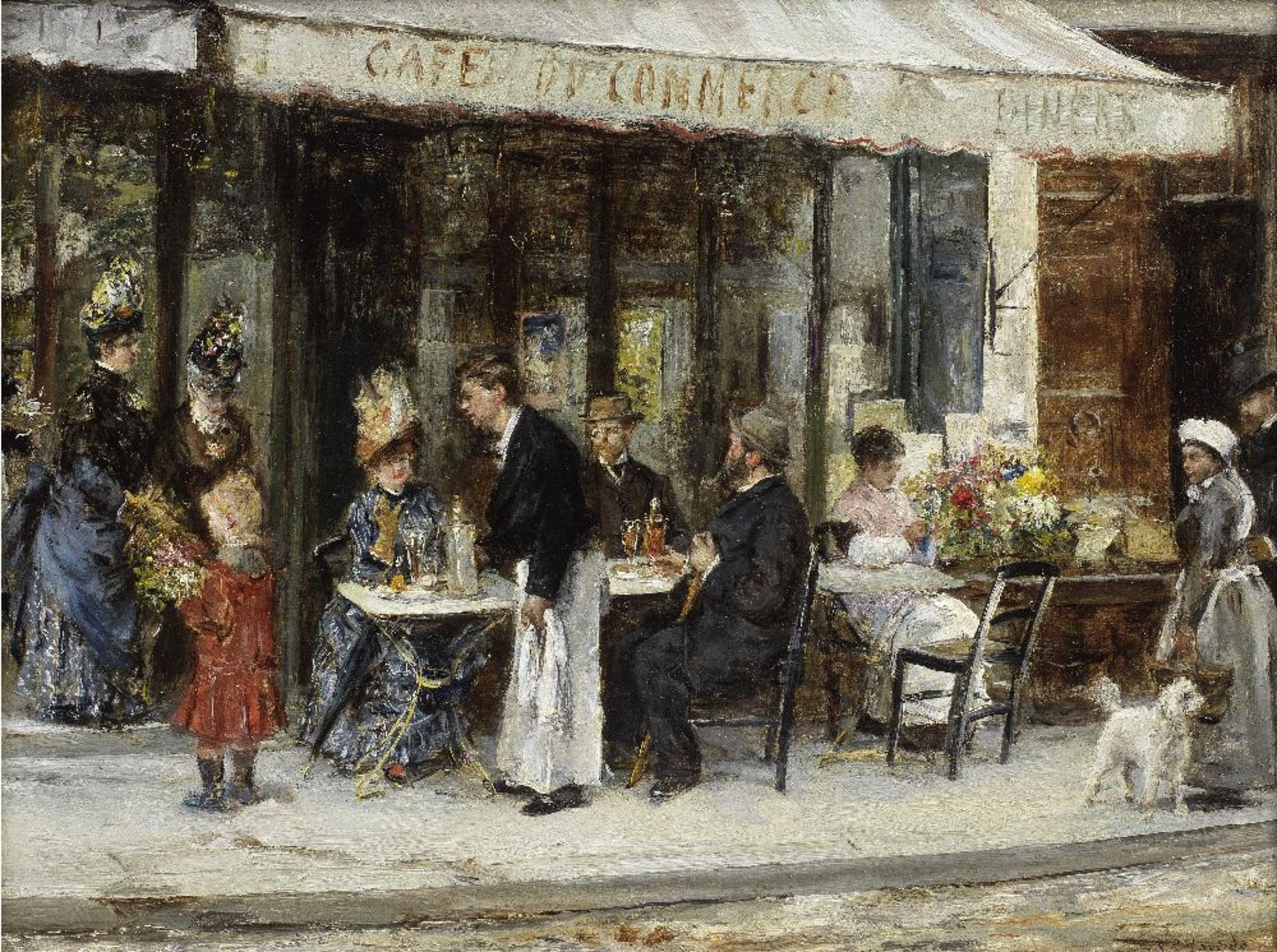 Eduardo Le&#243;n Garrido (Spanish, 1856-1949) Le Cafe du Commerce, Paris