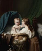 Fritz Zuber-B&#252;hler (Swiss, 1822-1896) Her first taste; Sisterly affection each 49.5 x 40cm ...