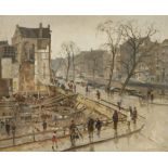 Cornelis Vreedenburgh (Dutch, 1880-1946) Doorbraak Hoek Paleisstraat/Singel te Amsterdam