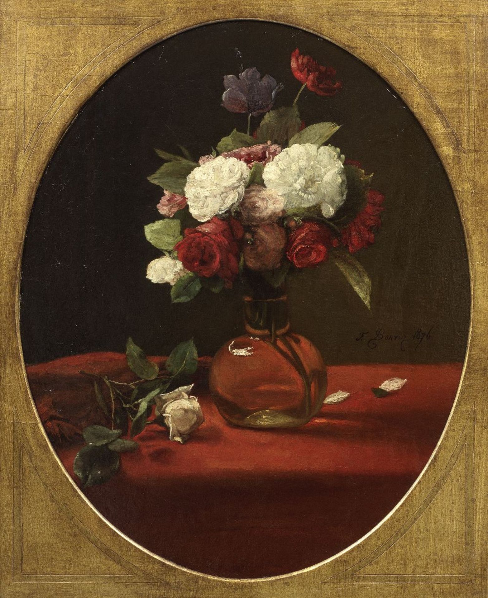 Fran&#231;ois Bonvin (French, 1817-1887) Still life of flowers