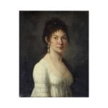 Ecole fran&#231;aise, XIXe si&#232;cle Portrait de femme en blanc