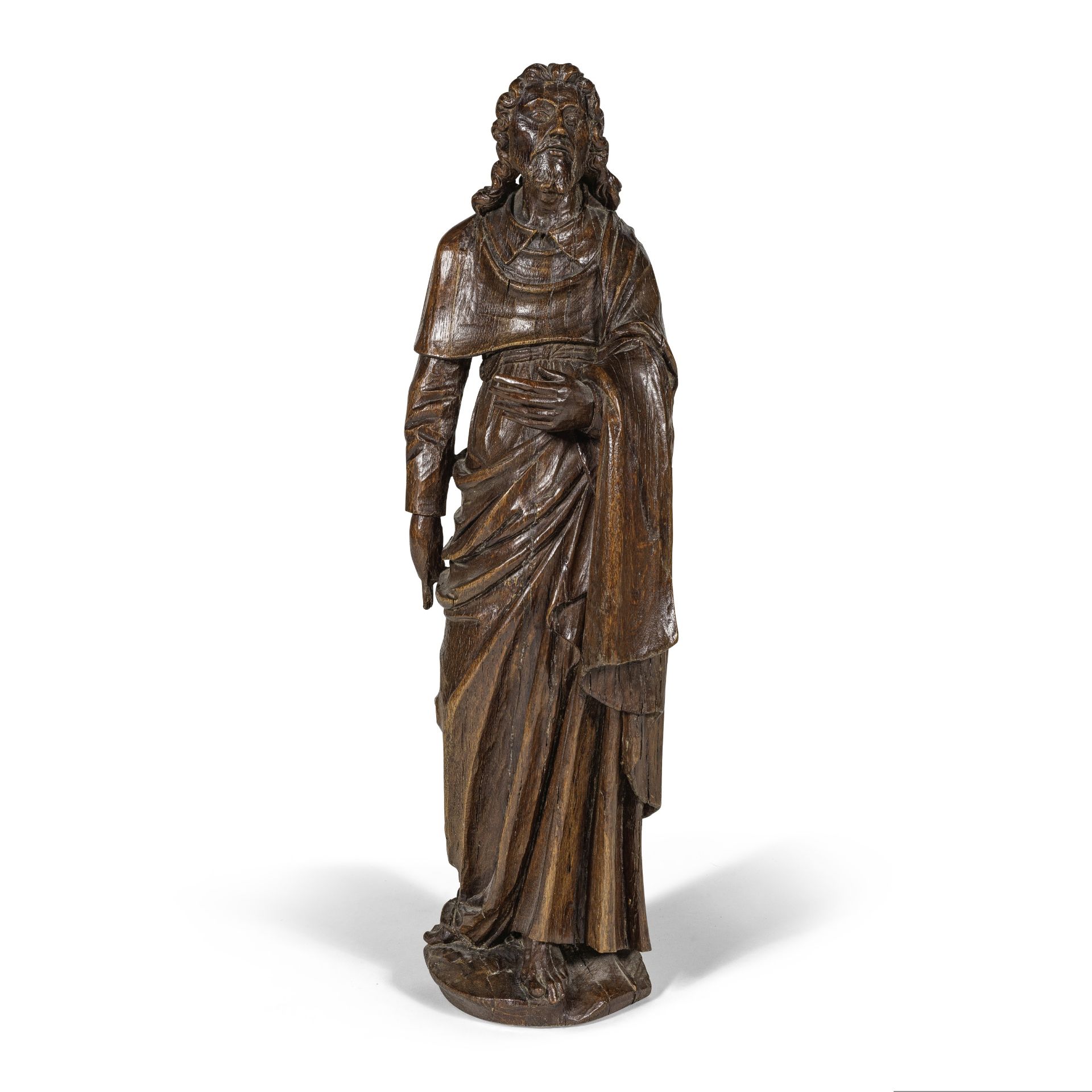 Figure en ch&#234;ne sculpt&#233; repr&#233;sentant Saint Joseph ou Saint Jean Nord de la France...